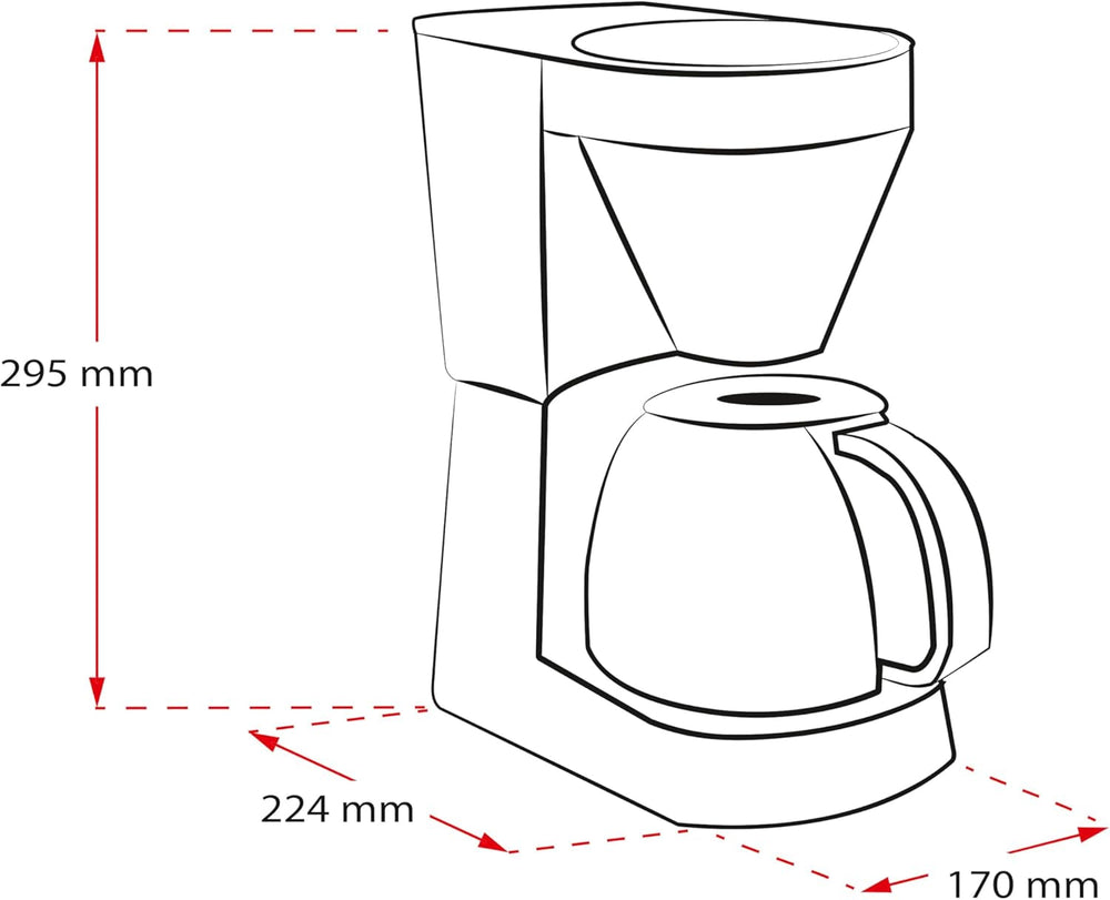 Melitta Easy Top - Machine à expresso avec filtre et carafe en verre, pour jusqu'à 10 tasses à café, noir/acier inoxydable