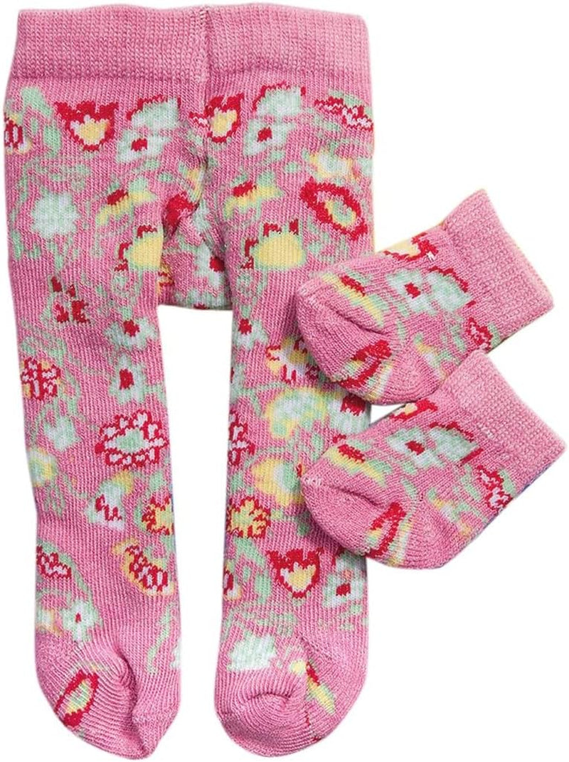 Heless 760 - Strumpfhose mit Söckchen für Puppen, verschiedene Farbvarianten und Muster, 1 von 3 Designs (zufällige Auswahl), Größe 28 - 35 cm