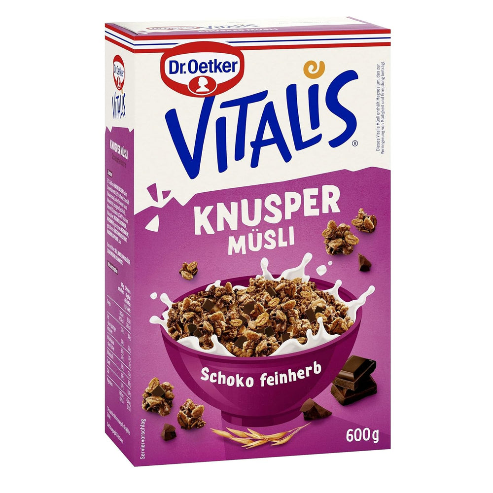 Dr. Oetker Vitalis Crunchy Flakes : Muesli croquant avec corn flakes et morceaux d'amandes, paquet de 5 (5 x 600g)