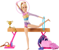 Barbie Turnspaß -Spielset mit Schwebebalken und über 10 thematisch passenden Teilen für siegreiche Geschichten, HRG52