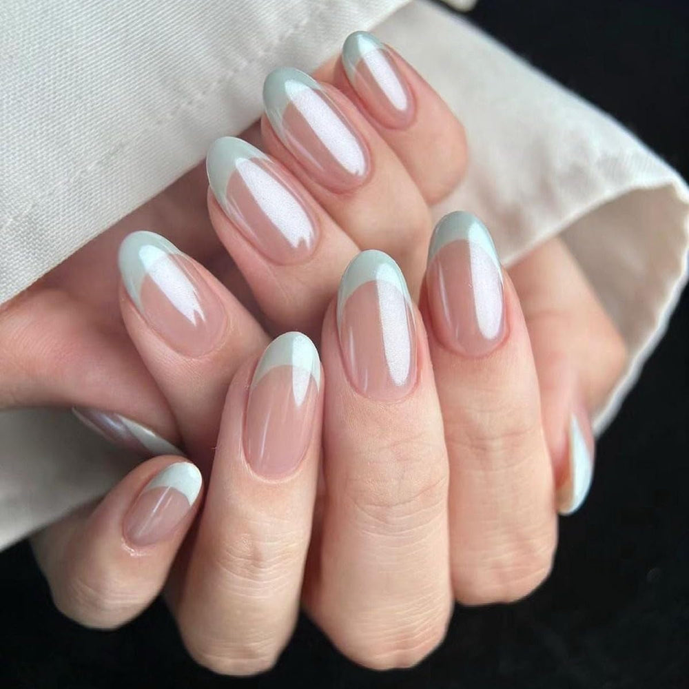 Ongles Chromés Autocollants - Colle Pailletée Brun Amande Moyen Sur Les Ongles Faux Ongles Pailletés Colle Sur Ongles Artificiels Ongles Acryliques Vernis Pour Femme 24 Pièces