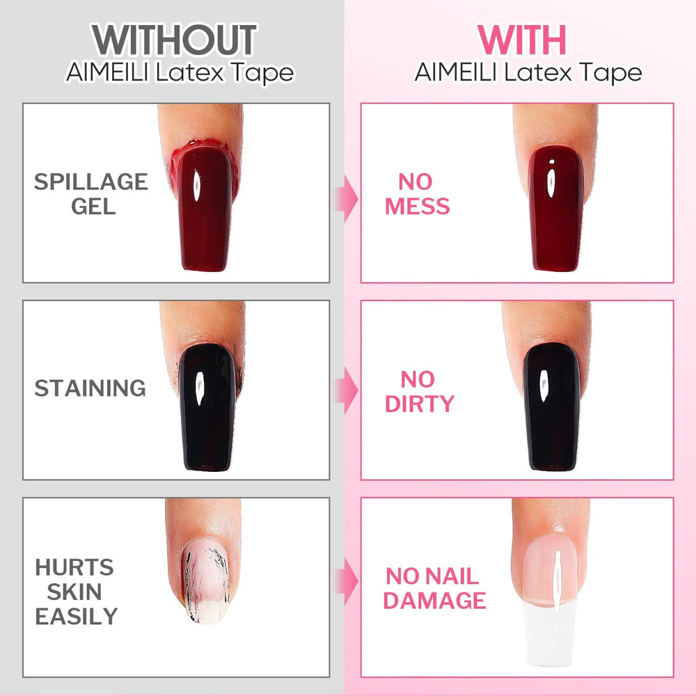 AIMEILI Latex Peel off Tape Nagellack Korrektor Hautschutz Fingerschutz Für Nail Art Palisade Geruchlos Weiß 15Ml