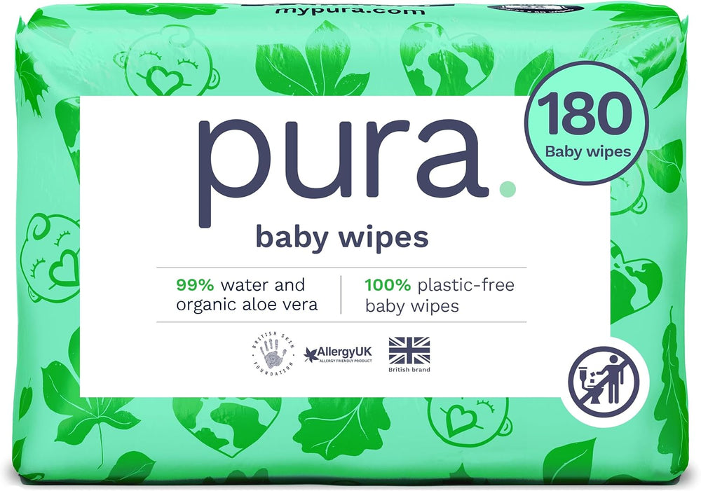 Lingettes jetables écologiques pour peau sensible de bébé, 70 lingettes (1 paquet) 99 % d'eau, 100 % sans plastique, pour peaux sensibles sujettes à l'eczéma, nouveau-né, biodégradables, végétaliennes