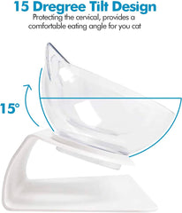 Edipets, Katzennapf erhöht, Einzel oder Doppel, Antischlingnapf, Erhöchte, für Hund und Katze (Transparent)