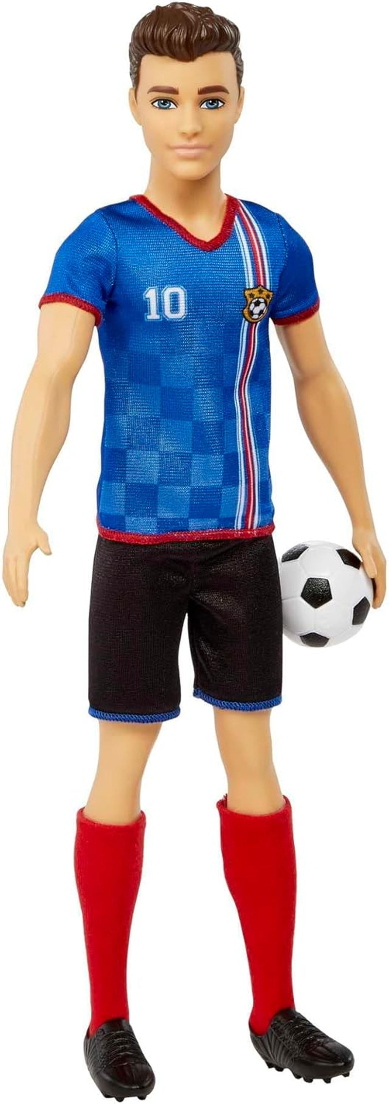Barbie You Can Be Anything Series Ken Doll Footballeur Cheveux Bruns Ken Doll T-shirt Bleu Football 1X Ken Footballer Doll Enfants Cadeau 3 Ans Jouets Hcn15 Naty Shop Dolls