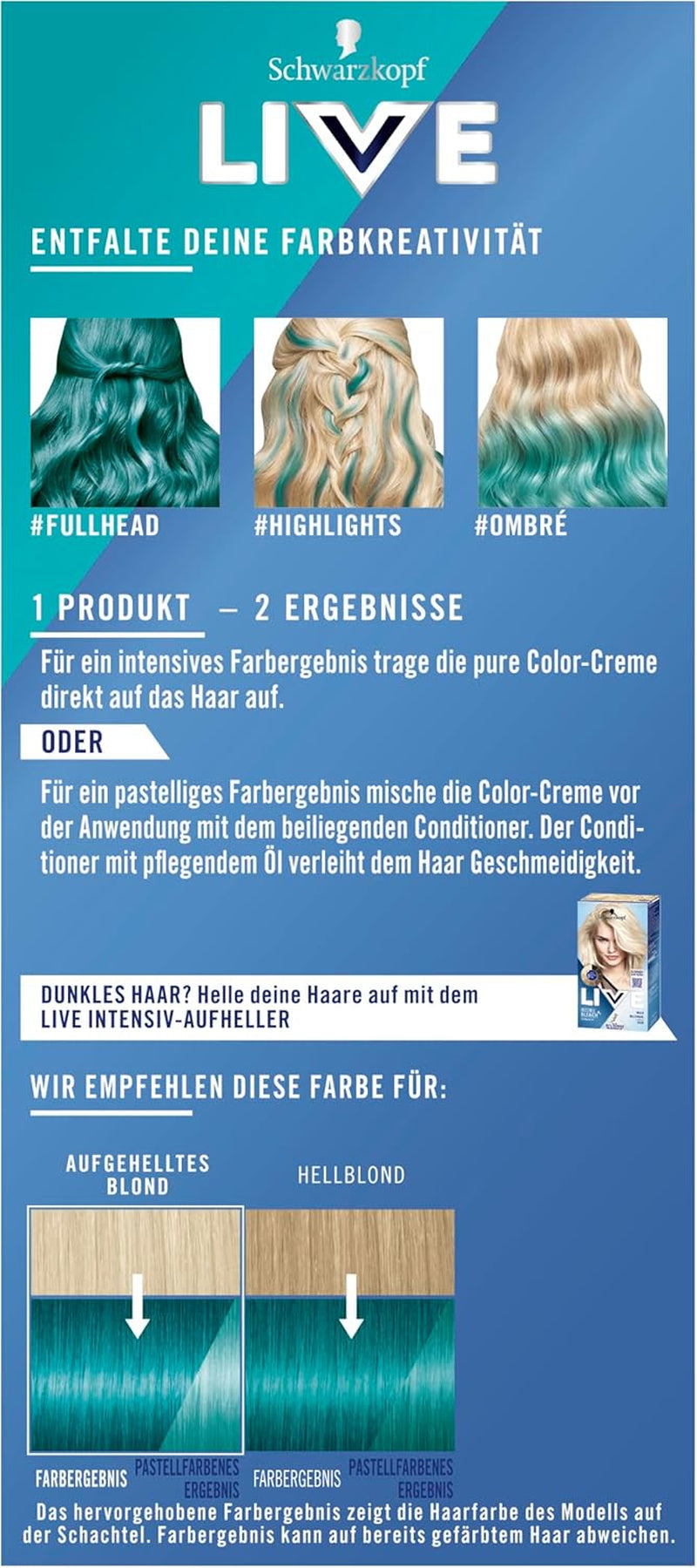 Schwarzkopf LIVE Ultra Brights Coloration Semi-Permanente 097 Sirène (3 x 80 ml), coloration pour résultats intenses ou couleurs pastel, résiste à 12-15 lavages, avec soin après-shampoing Coloration capillaire Naty Shop