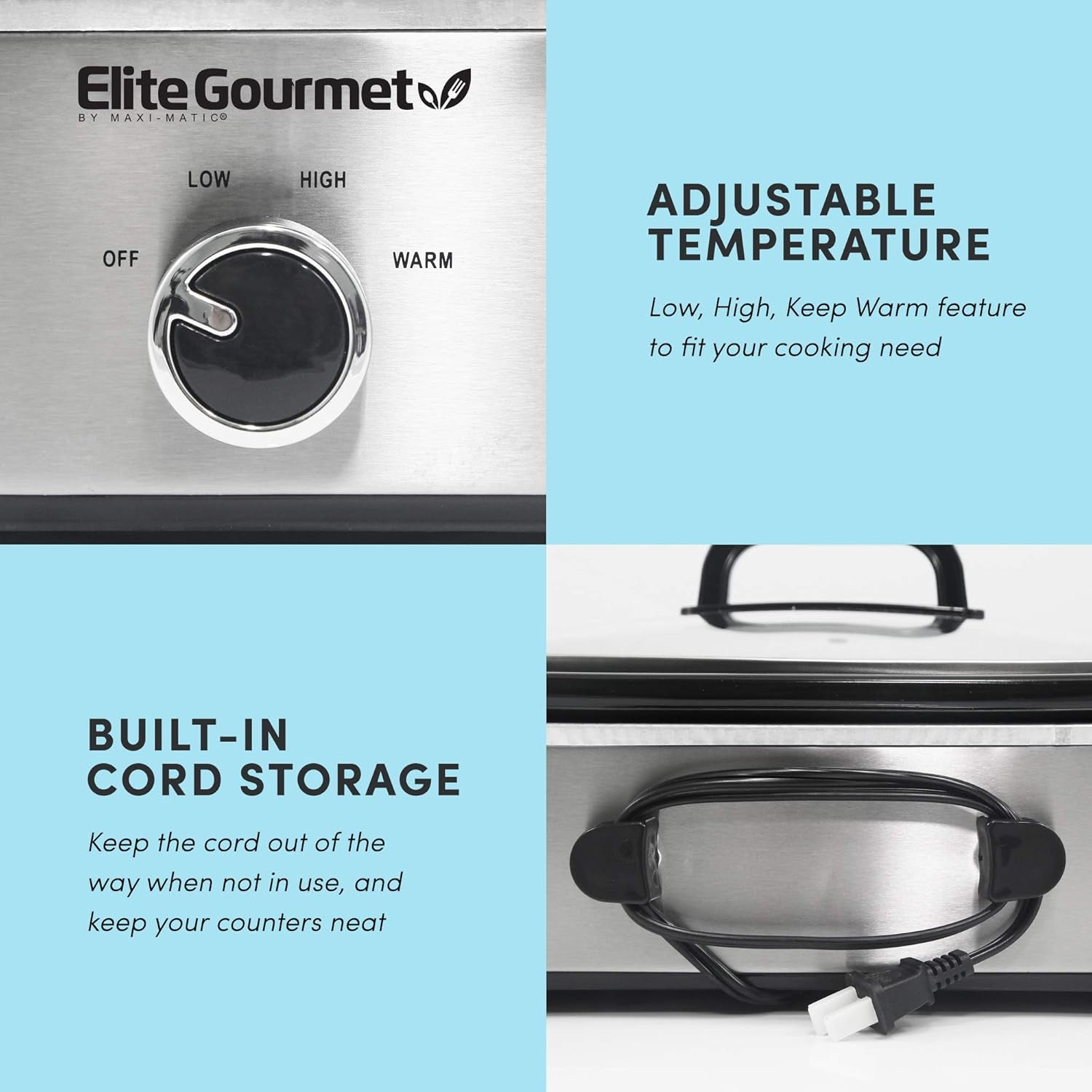 MST-5240SS Mijoteuse, 3,3 litres, Mijoteuse en acier inoxydable Naty Shop