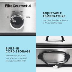 MST-5240SS Mijoteuse, 3,3 litres, Mijoteuse en acier inoxydable Naty Shop