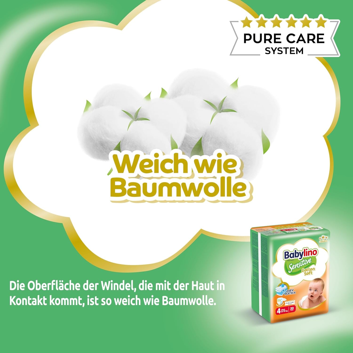 Couches bébé Sensitive taille 4, Maxi (8-13 kg), 20 pièces