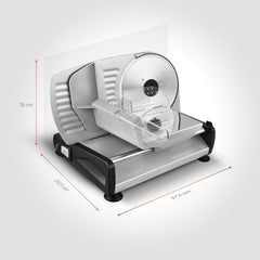 Allez! Trancheuse électrique universelle inox, lame inox 19 cm, contrôle de l'épaisseur de coupe jusqu'à 15 mm, 150 W Broyeurs et trancheurs Naty Shop