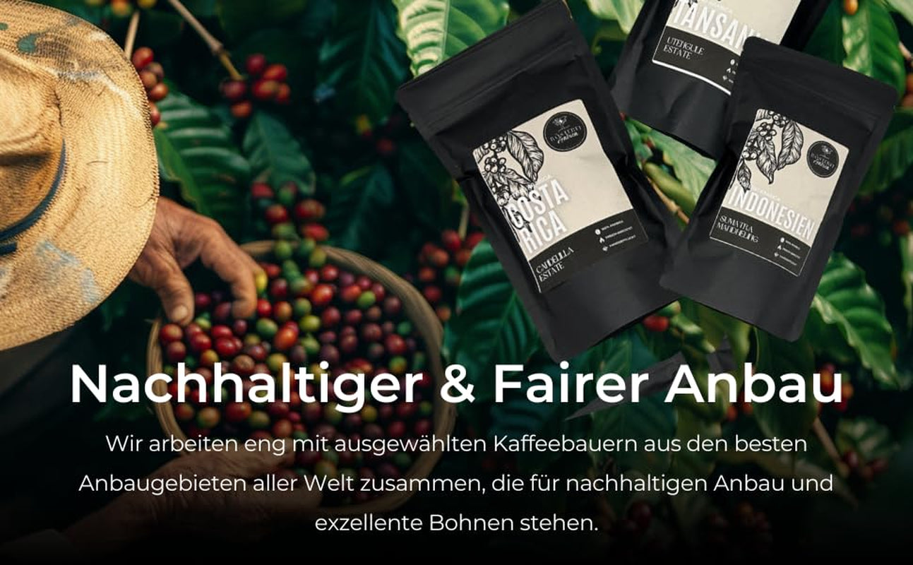 Ensemble Probierset Café et Expresso | Ganze Bohne ou Gemahlen – 6 sortes de café et expresso | Aromatisch & Vollmundig Perfekt zum Testen ou als Geschenk