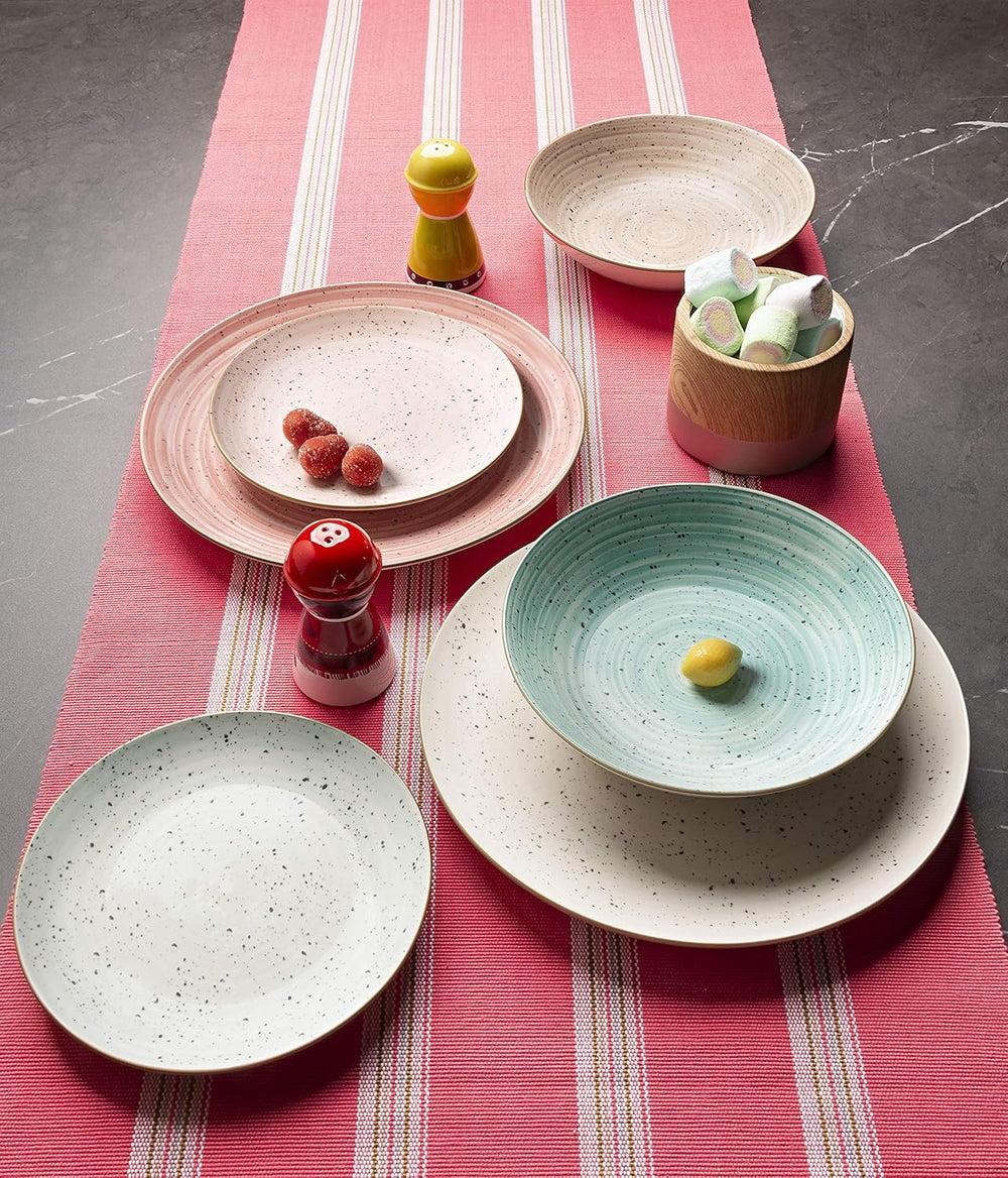 Service de table Pepper Bamboo pour 6 personnes, 18 pièces, porcelaine, multicolore