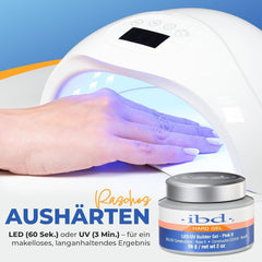 Gel dur IBD – Gel de construction LED/UV Rose II, 1 paquet (1 x 56 g) – Fabriqué aux États-Unis – Construction des ongles à la maison – Pas de rendez-vous ni de salons de manucure bruyants