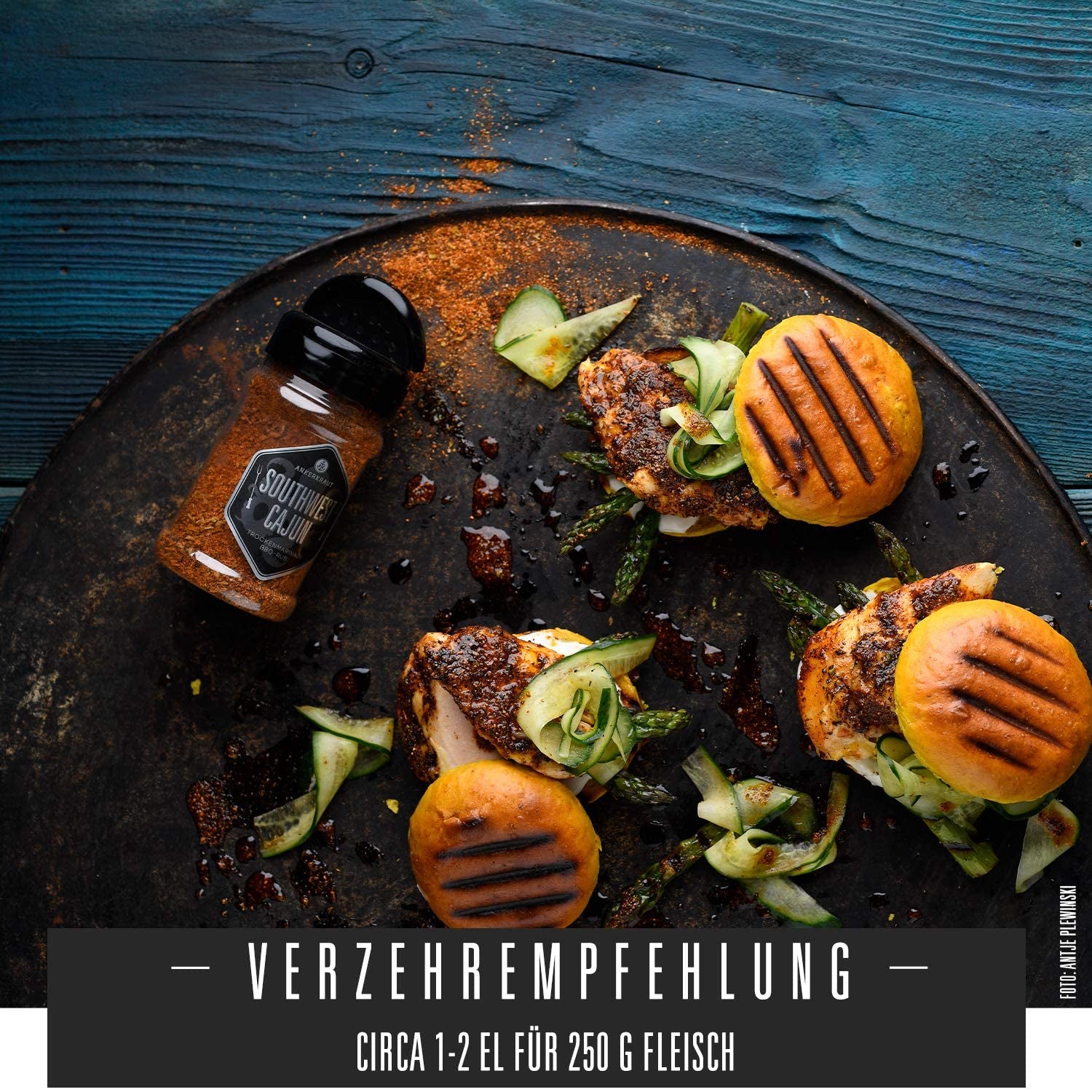 Ankerkraut Southwest Cajun, BBQ Rub Gewürzmischung zum Zubereiten von Gumbos et Jambalaya Gerichten, 170g en Streuer