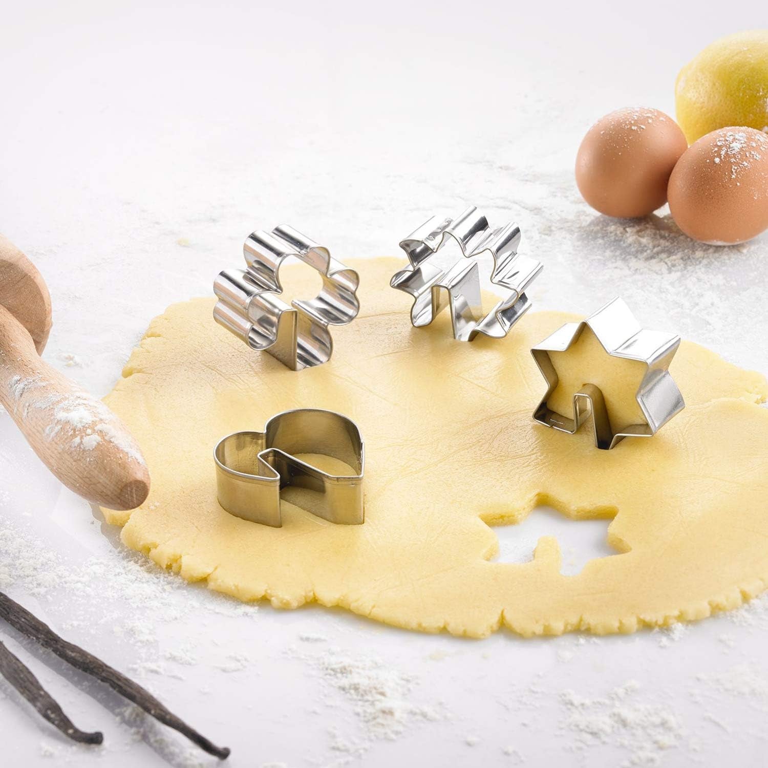 Westmark Ensemble d'emporte-pièces en acier inoxydable, motifs assortis, tasse à biscuits, 4 pièces, argent 31962260