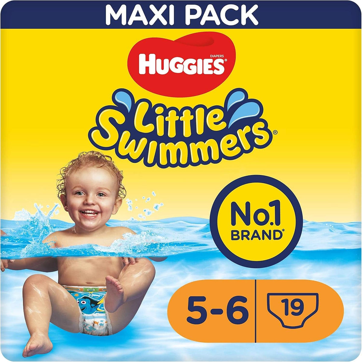 Huggies Little Swimmers Taille 5-6, grand paquet de 19 pièces Mère et Bébé Naty Shop
