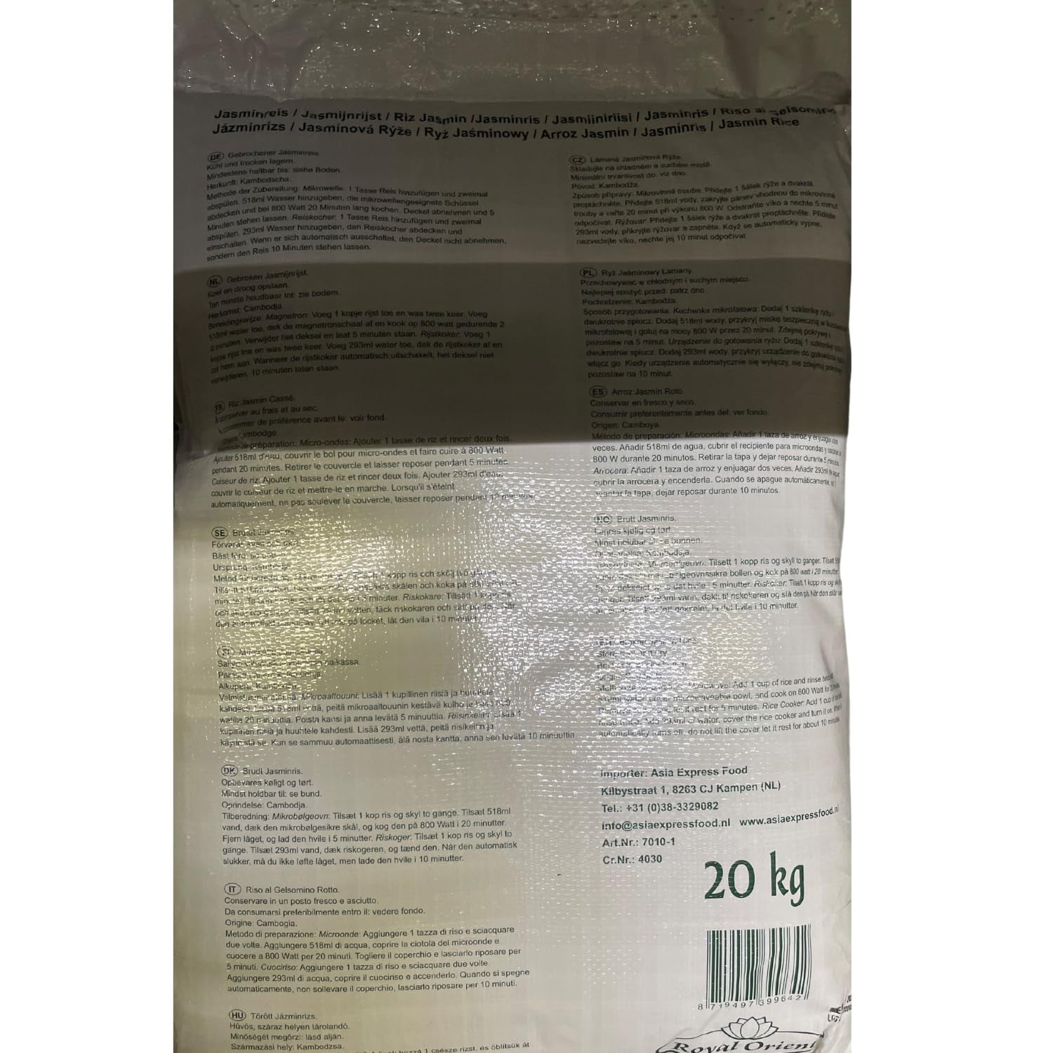 Royal Orient - Riz au Jasmin - (1 X 20 KG)