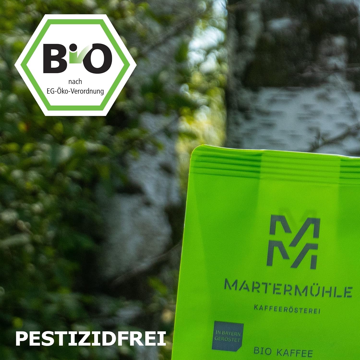 Martermühle Peru Bio Kaffeebohnen 1kg mittelkräftig I Arabica I Arôme : Chocolat au lait, Notes florales, Noix I Ganze Bio Kaffee-Bohnen schonend geröstet, säurearm