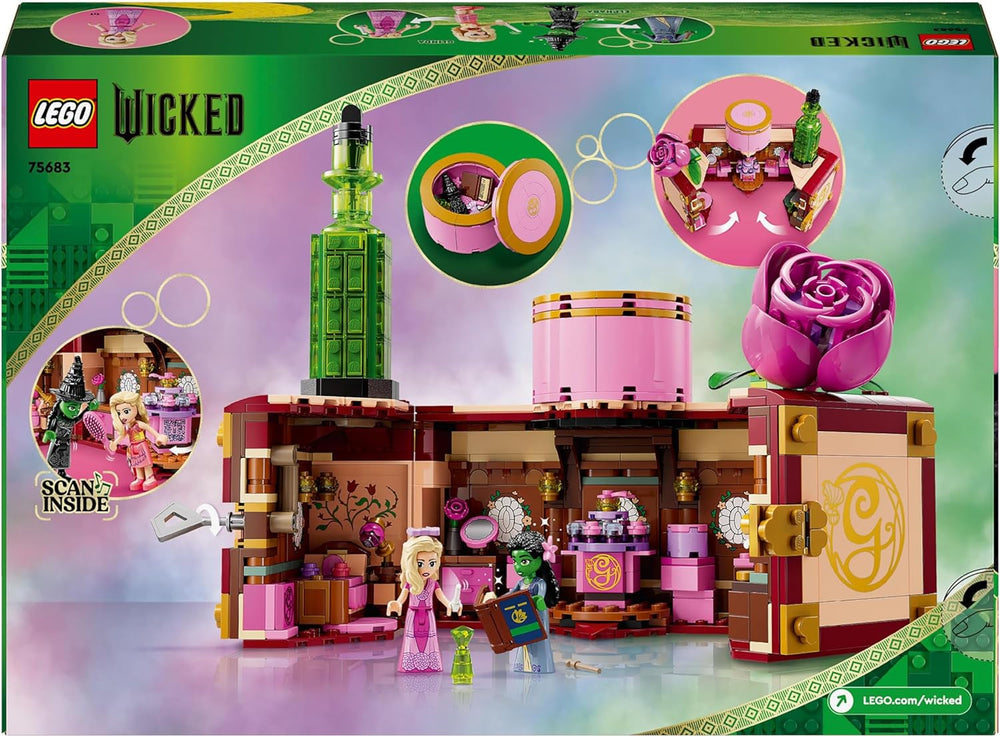 LEGO Wicked Glinda et Elphaba's Bedroom - Maison de poupée avec 2 mini poupées Les Sorcières d'Oz, des accessoires sympas dont des fleurs et des tenues - Jouet créatif pour les filles de 8 ans et plus et les fans - 75683 Jeux de construction Besuche den LEGO-Store