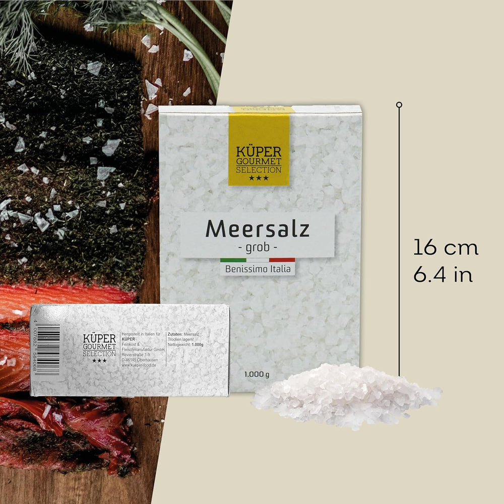 Küper Selection Meersalz - 1000g de gros sel pour assaisonner et affiner - ohne Zusätze oder chemische Nachbehandlung