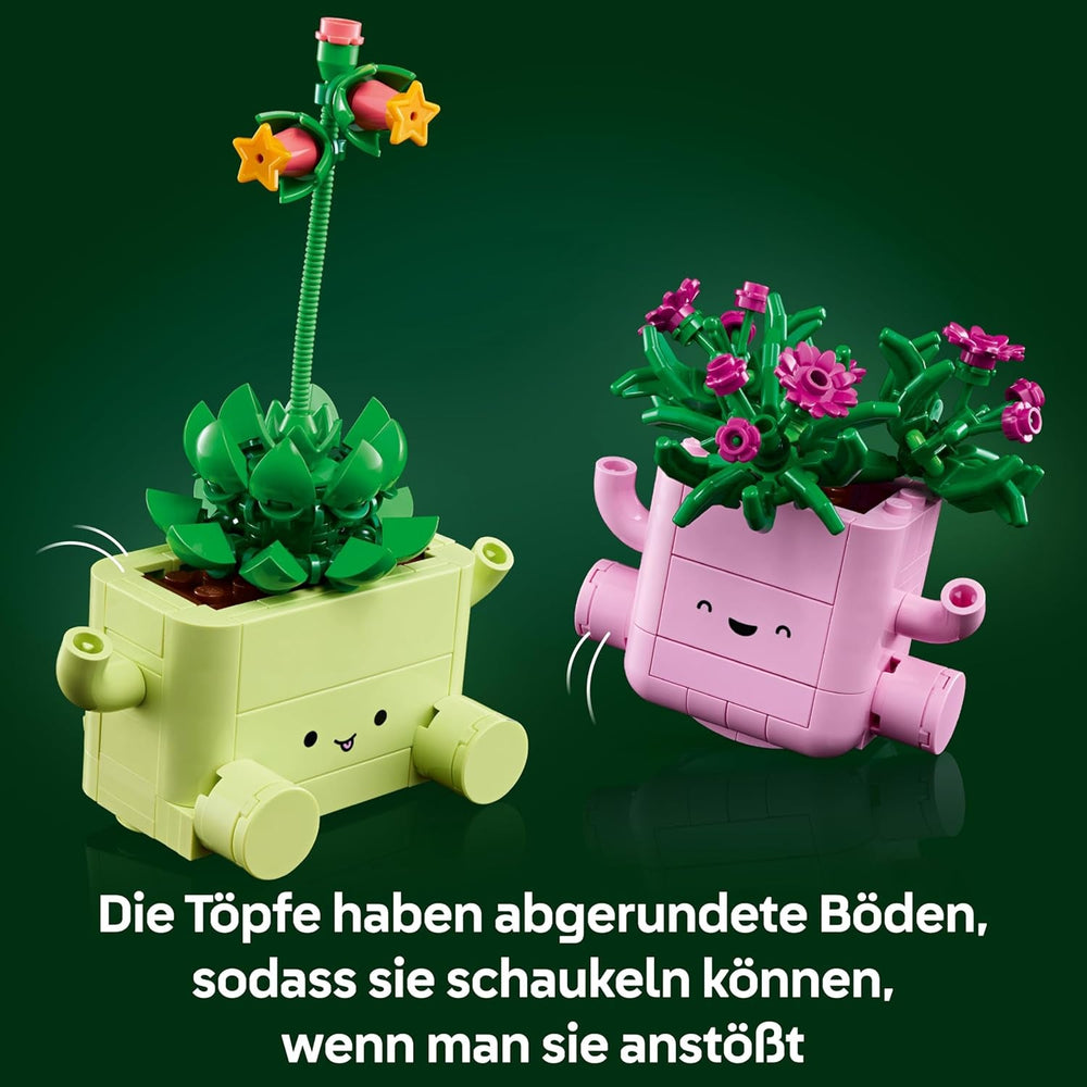 LEGO Botanicals Schaukelnde Pflanzen - Set mit Kunstblumen - mit 2 Kunstpflanzen & 2 pastellfarbenen Blumentöpfen für Schlafzimmer Deko - DIY Geschenkidee für Mädchen ab 9 Jahren & Erwachsene - 11506