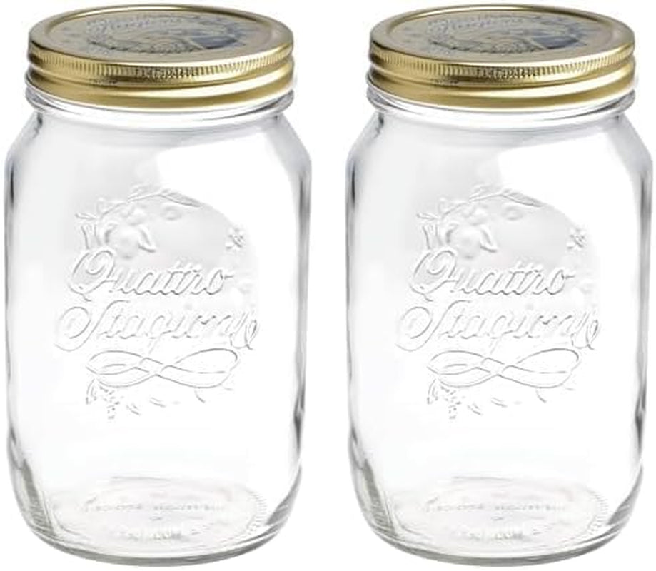 Pot de conservation Bormioli QUATTRO STAGIONI 1 litre (pack de 2) Boîtes de conservation alimentaire Naty Shop 1000 Ml (pack de 2)