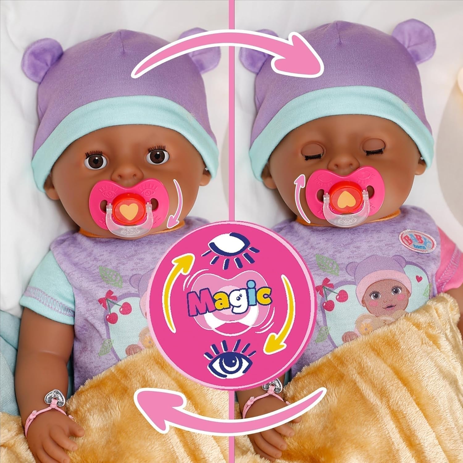 BABY Born Eva 43Cm, poupée avec 10 fonctions et accessoires, pour enfants à partir de 3 ans, fonctionne sans pile, grande poupée 43Cm, 836408 Zapf Creation Dolls Naty Shop