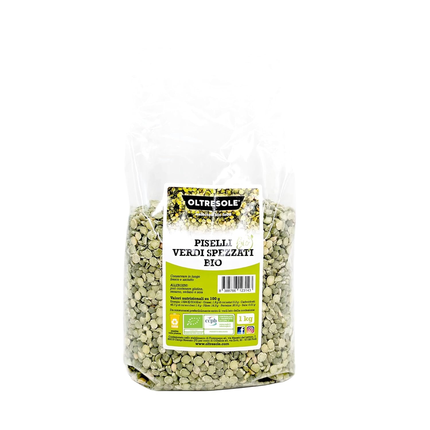 Pois verts cassés biologiques 1 kg, légumineuses séchées décortiquées et cassées biologiques, aucun trempage requis, source de protéines, idéal pour les soupes, pack familial idéal
