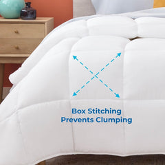 Couette toutes saisons Linenspa - couette simple microfibre 10,5 Tog - Oeko-Tex, couette alternative avec duvet, blanc Couettes et couettes Naty Shop