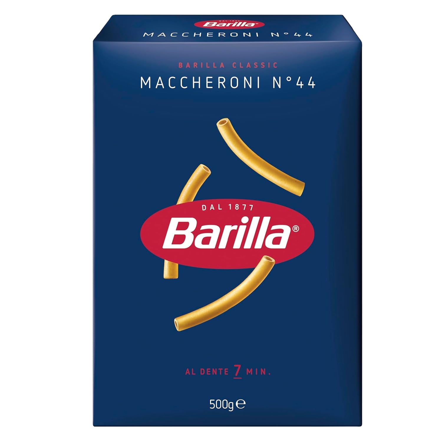 Pâtes Barilla Classique Maccheroni no. 44 de blé dur de haute qualité, toujours al dente, 500g