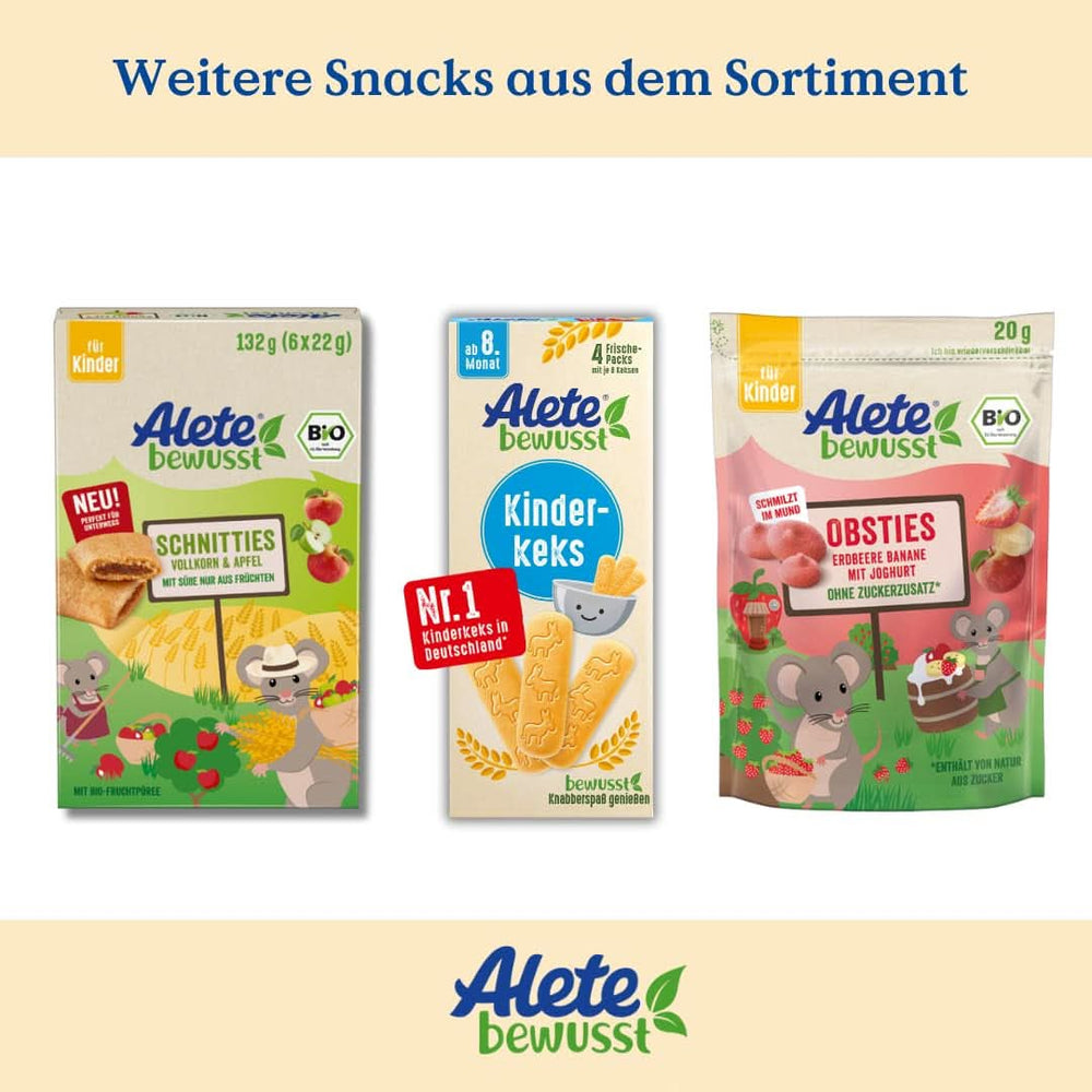 Alete Bio Schnitties, grains entiers et fruits rouges 6 x 22 g Mère et Enfant Naty Shop