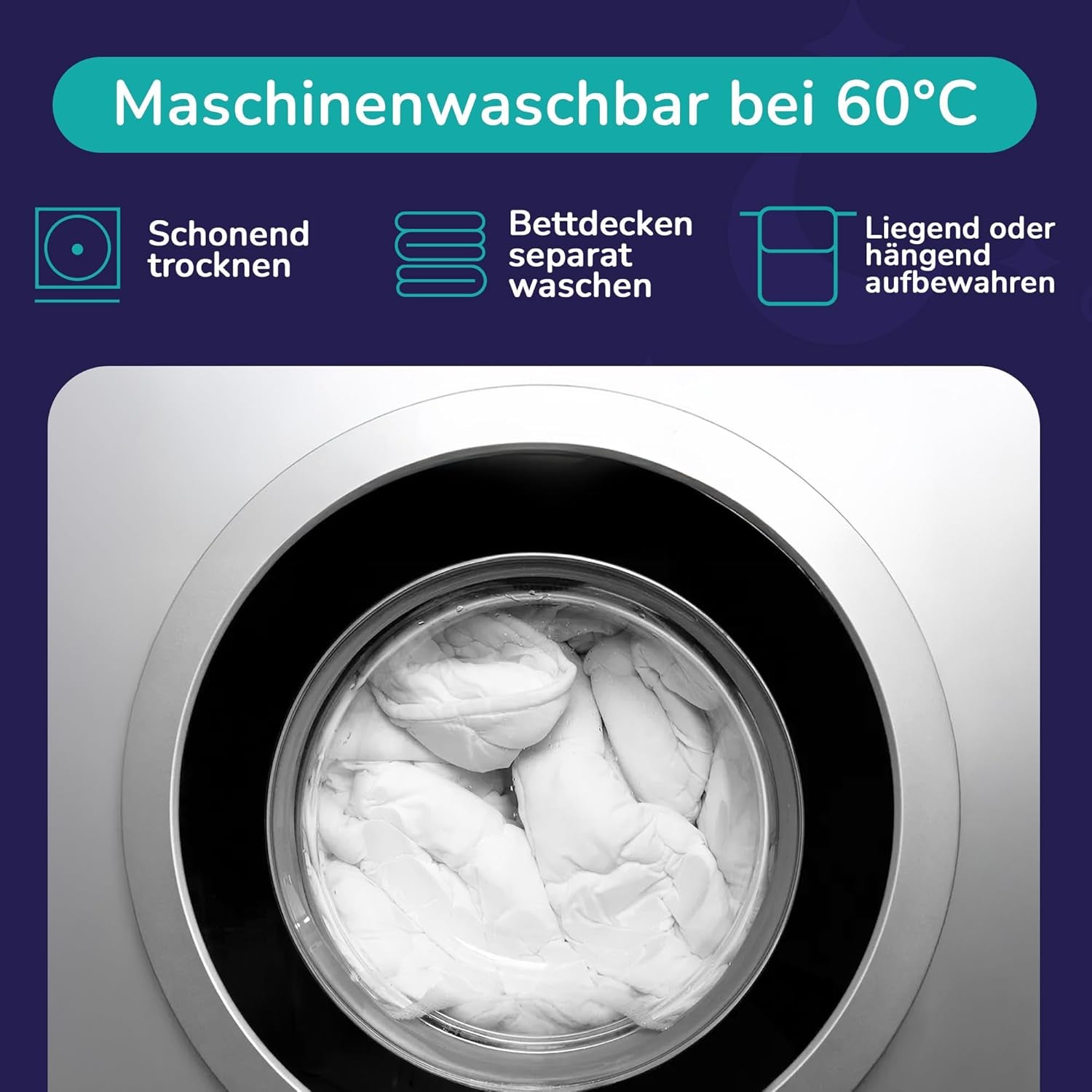 Couette premium 200X200Cm 4 saisons, couette toutes saisons 200X200 - chaude en hiver et fraîche en été, 2 housses de couette combinables 200X200 Couettes et couettes Naty Shop