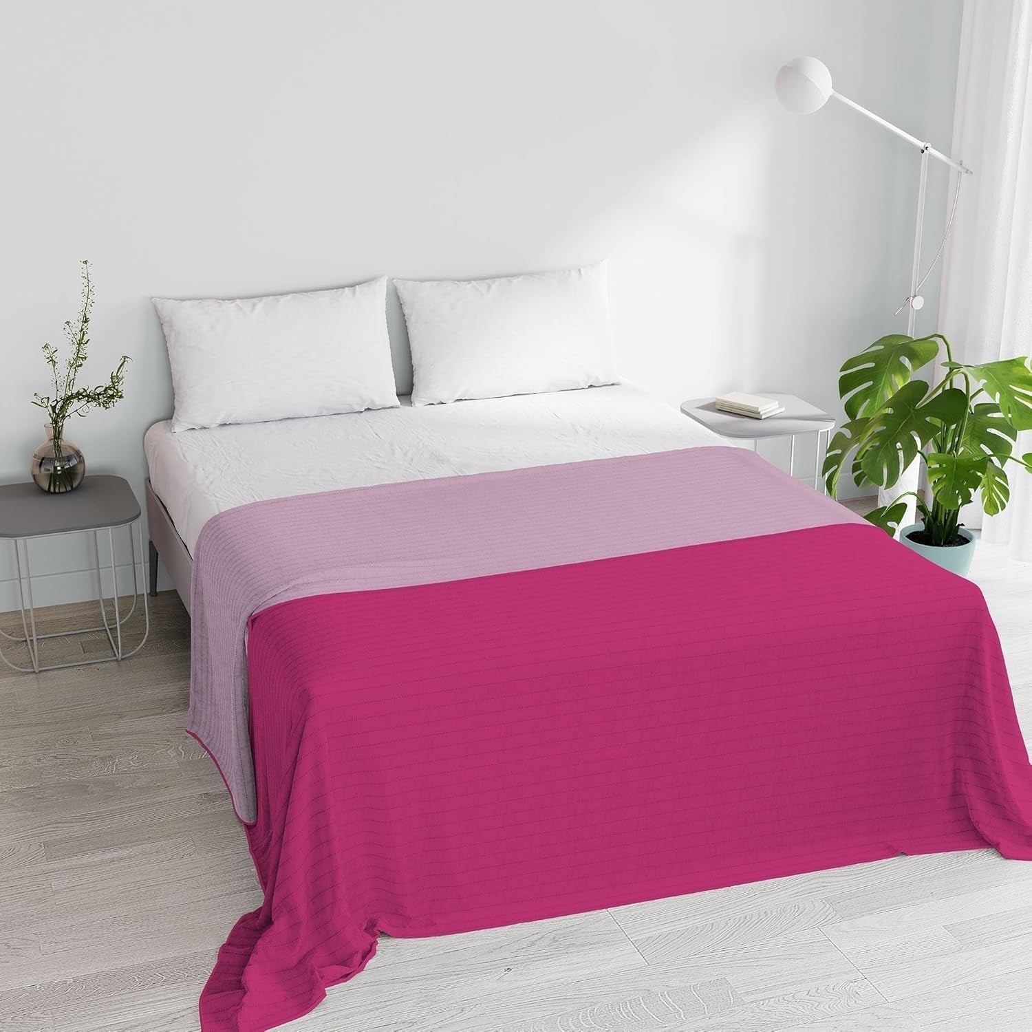 Couette d'été en microfibre orange/rouille pour lit double 250 x 250 cm Couettes et couettes Naty Shop Lilas/Fuchsia Matrimonial 250 x 250 cm
