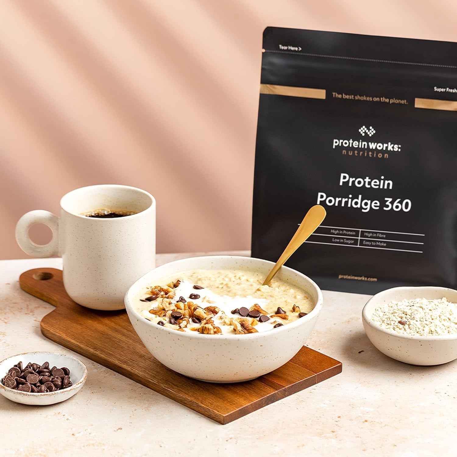 Protein Works - Porridge protéiné 360 | Mythe Vitamines et minéraux supplémentaires | Proteinreiches Frühstück | Kalorienarme Haferflocken | 13 portions | Naturel | 1Kg Céréales Naty Shop