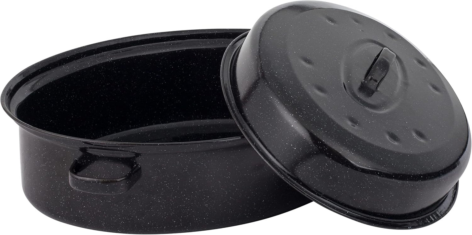 Russell Hobbs CW9161 Romano 34Cm Bräter en émail - Mit Gitter, Rechteckige Auflaufform Mit Rost, Spülmaschinenfest Ofenform, Grill Auflaufform, Bratform Für Backofen Ofenbeständig Bis 230 Degree Moules et plateaux pour la cuisson Naty Shop 38Cm Bräter Mit Deckel