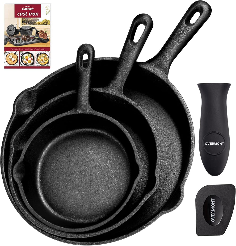 Poêle à griller en fonte OVERMONT avec poignée Casseroles et poêles Naty Shop Round Set de 3 pièces