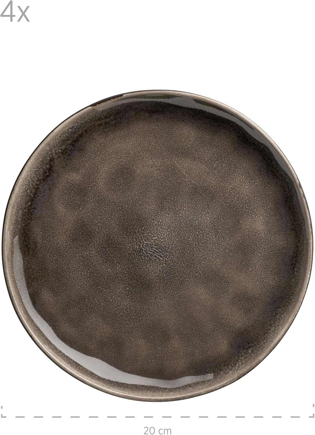 MÄSER 934073 Niara Organic Series Service de table moderne pour 4 personnes au look vintage passionnant, service combiné de 16 pièces avec une combinaison spéciale de vernis noir et marron, grès
