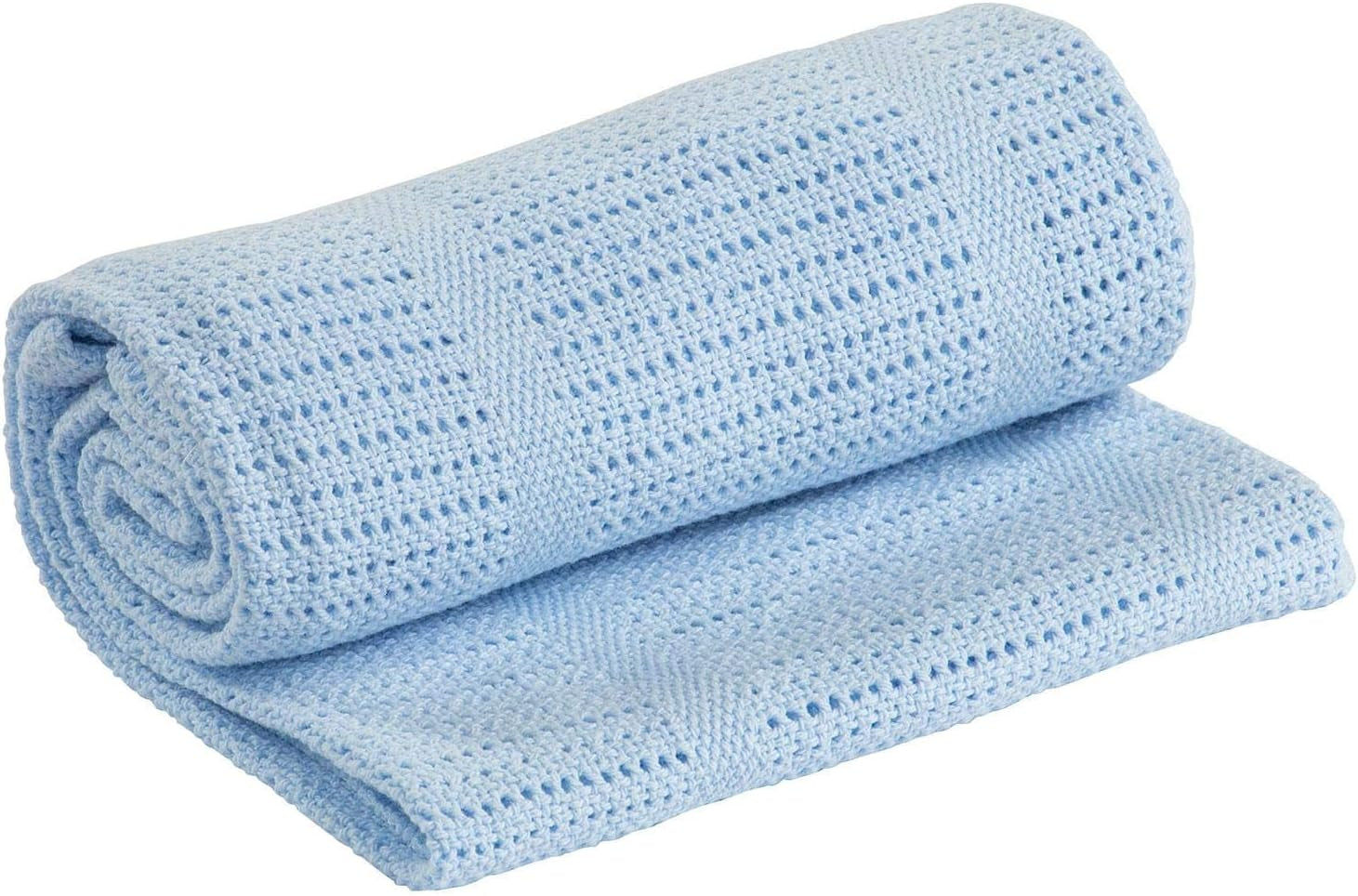 Family Bedding Couverture Cellulaire Rose pour Lit Double, Coton, Grand Couvre-lit Réversible, Légère, Thermique, Douce, Couverture Cellulaire Traditionnelle, 230 X 230 Cm Couettes et Couettes Naty Shop Bleu Lit Double (230X230Cm)