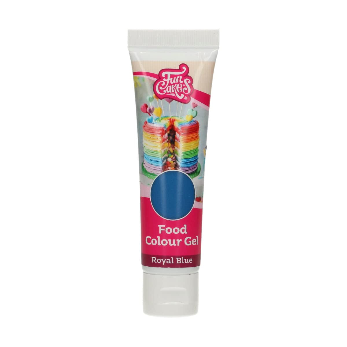 Colorant alimentaire Funcakes, gel bleu royal : Colorant alimentaire très concentré pour pâte, crème, fondant et pâte d'amande. Dosage facile. Une seule goutte pour créer des couleurs vibrantes. Halal. 30g.
