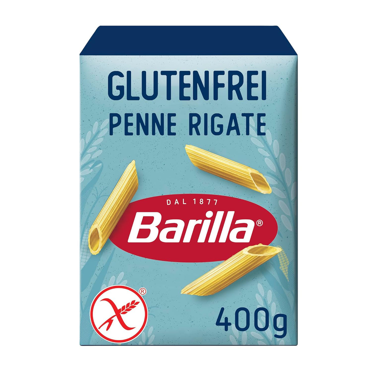 Pâtes Penne Rigate Barilla sans gluten, à base de riz et de maïs – 1 paquet (1 x 400g)
