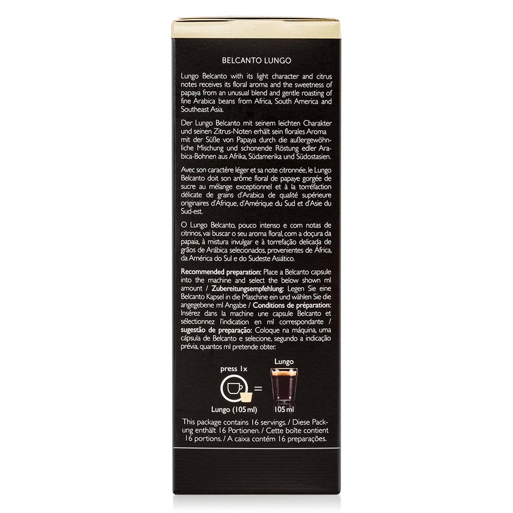 Kaffeekapseln Belcanto – Lungo Intensität 4/12, kompatibel mit K-fee, RFA zertifiziert, 96 Kapseln (Packung mit 2)