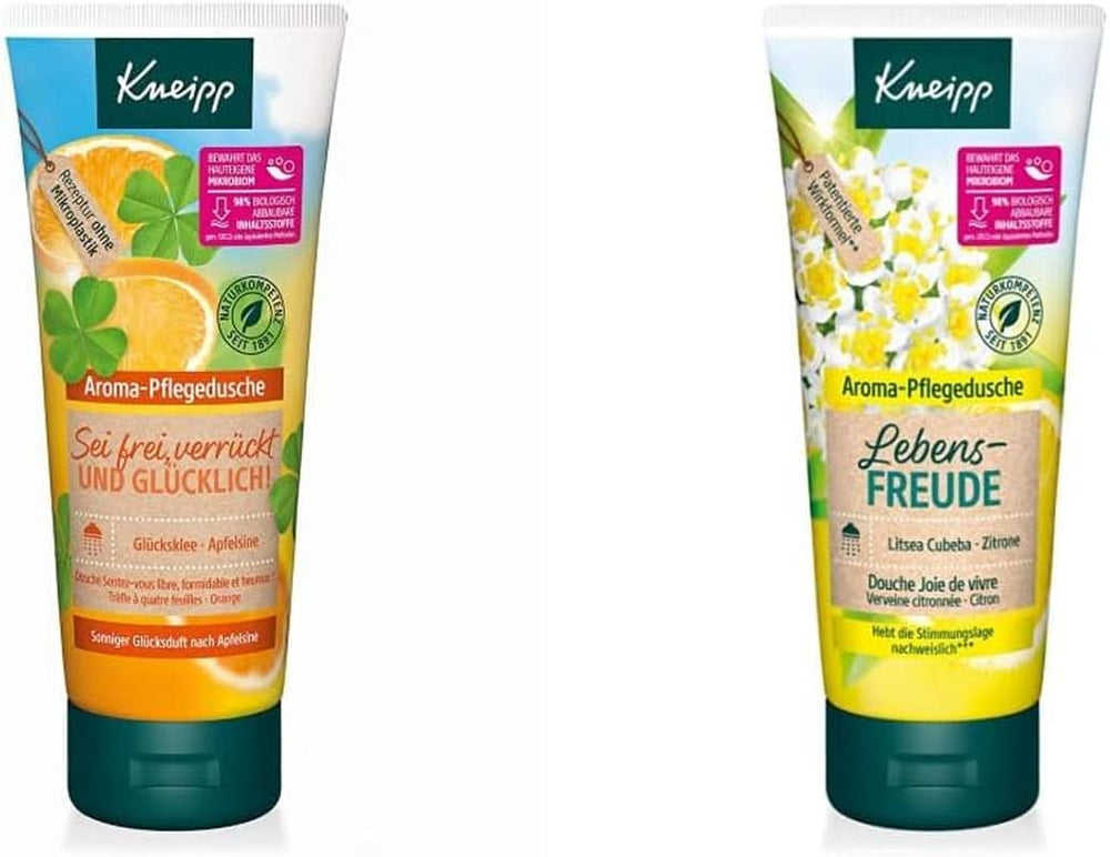 Kneipp Aroma, Gel douche, Hydratant, 200 ml Douche et bain Naty Shop 2 pcs x 200 ml Bundle Mit Pflegedusche Lebensfreude