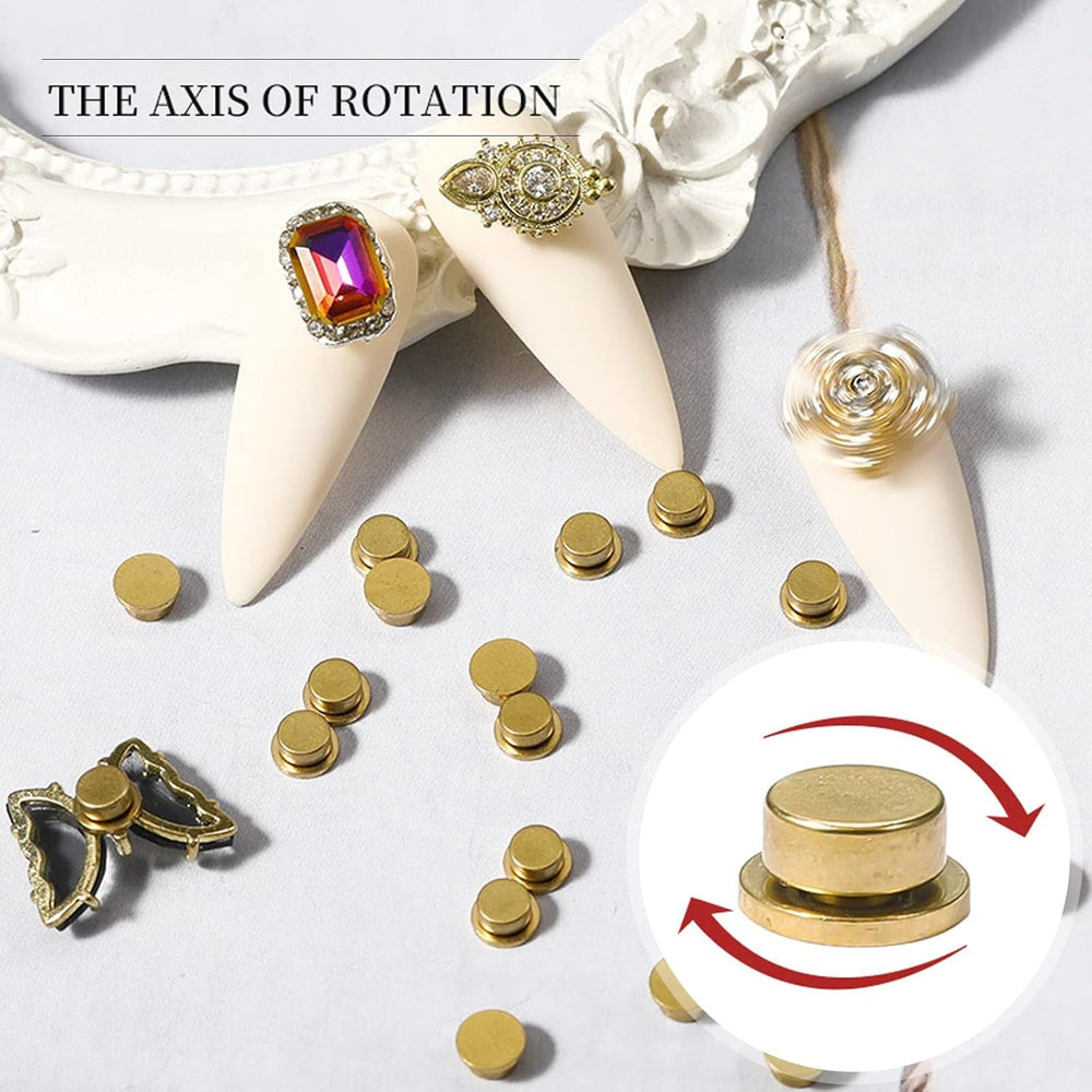 Breloque rotative pour Nail Art, 20 pièces, breloques rotatives pour ongles, roulement rotatif pour Nail Art, bricolage, artisanat, accessoires