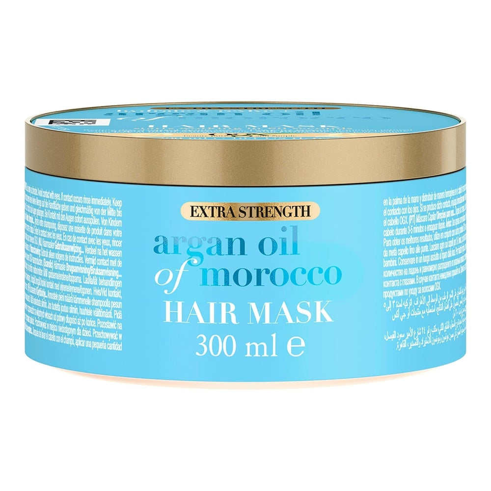 OGX Extra Strength Hydrate & Revive + Masque capillaire à l'huile d'argan du Maroc (300 ml), masque capillaire luxueux à l'huile d'argan riche et aux protéines de soie Masque capillaire Naty Shop Masque capillaire à l'huile d'argan du Maroc Ogx