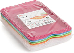 TATAY Fresh Slicer Box Lot de 4, sans BPA, réutilisable, empilable, lave-vaisselle et MWO, couleurs aléatoires. Mesure 17 cm x 3,2 cm x 25,2 cm Boîtes de conservation des aliments Naty Shop