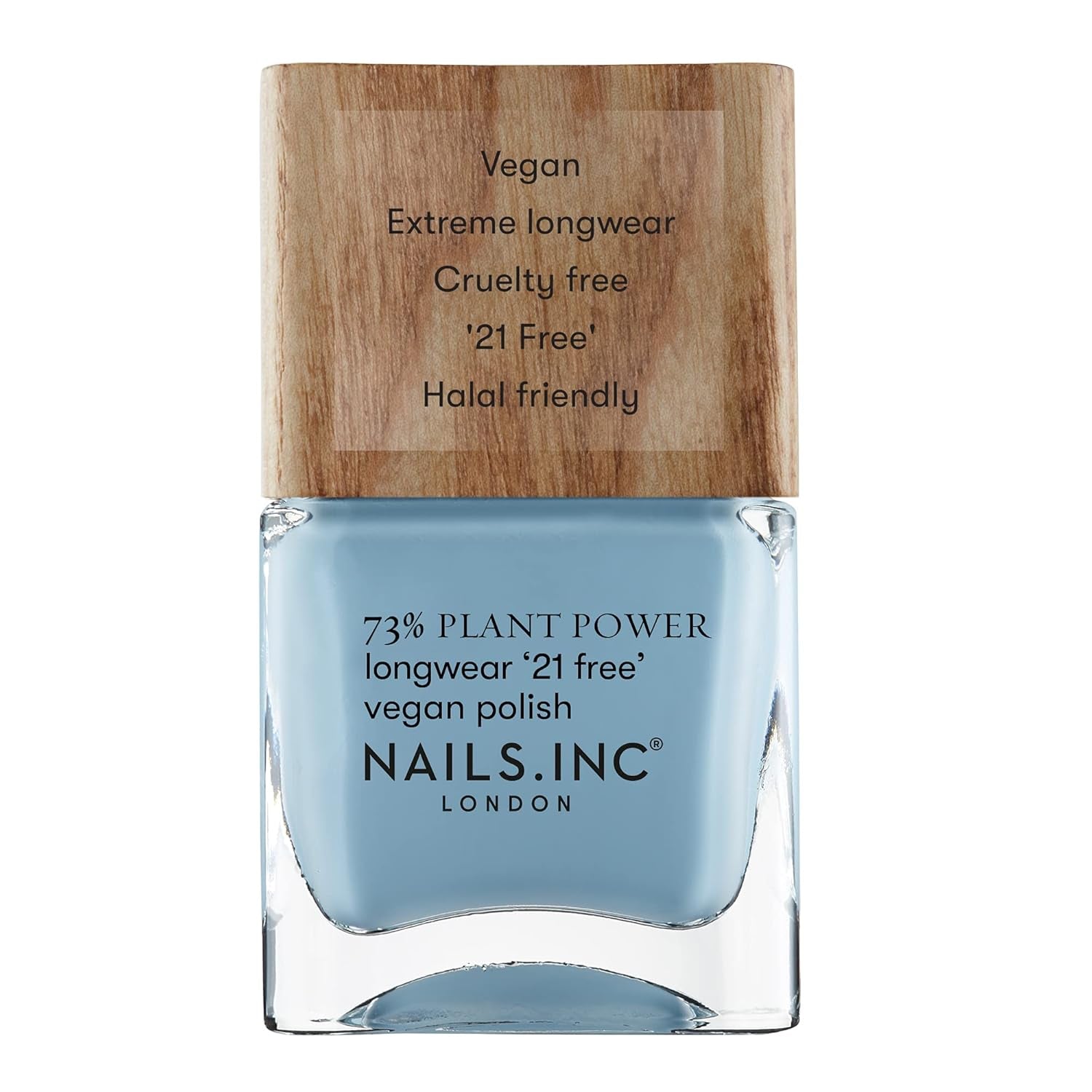 Nails Inc - GLOWING SOMEWHERE Plant Power Vernis à ongles végétalien - 73 % à base de plantes, 100 % végétalien et sans cruauté envers les animaux - Manucure parfaite, perle étincelante - Pour un nail art respectueux de l'environnement