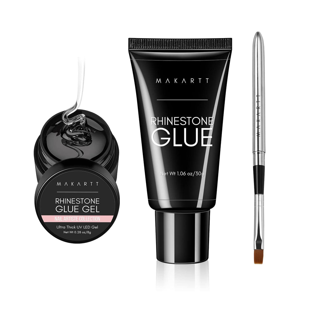 Makartt Rhinestone Glue Gel 3D Gel Nail Art Super Strassstein Kleber Für Nägel, Um Verschiedene Strasssteine Anzukleben and 3D Designs and Nail Charms, Perfekt Für Uv/Led-Lampe Geeignet, 30G