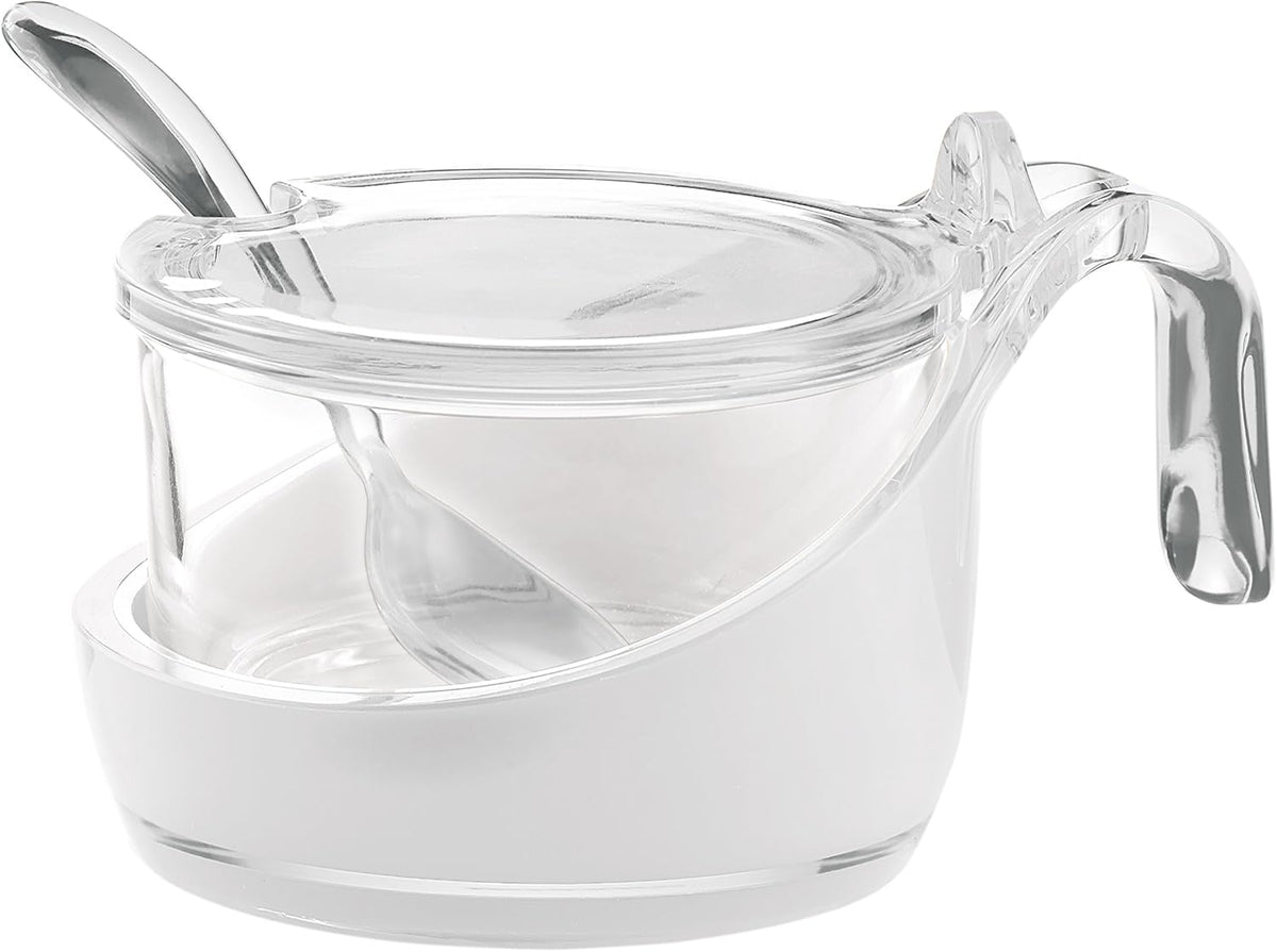 Guzzini - Glam/Vintage, Boîte à fromages, Pots de confiture, Shaker avec cuillère - Transparent, 13,8 x 10 x h8 cm - 24890000