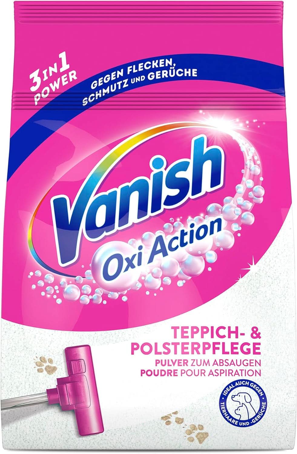 Vanish Oxi Action Pulbere pentru curățarea covoarelor și a tapițeriei - 1 X 820 G - Curăță suprafețe mari pentru covoare și tapițerii împotriva murdăriei, mirosului urât și prafului Detergenti Rufe Naty Shop