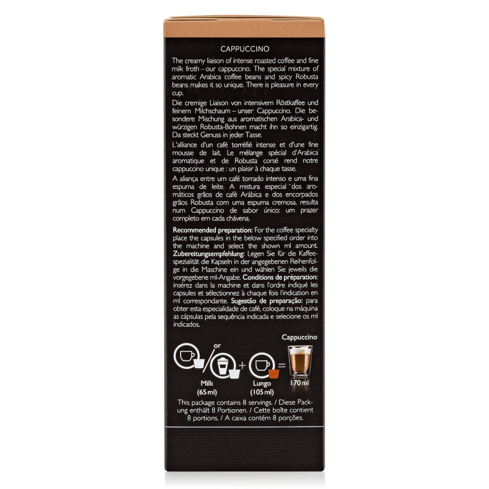 ESPRESTO Cappuccino, compatible avec K-fee & ALDI EXPRESSI*, RFA zertifiziert, 48 Kaffee-Kapseln & 48 Milch-Kapseln